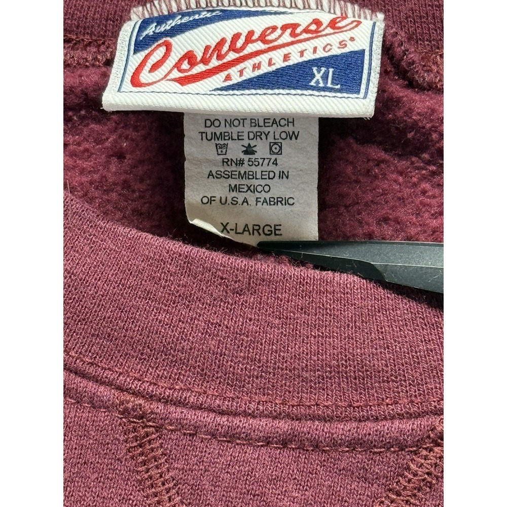 Vintage Converse Athletics Crewneck Sweatshirt XL Knits cheer mom‎ Maroon - Picture 4 of 8